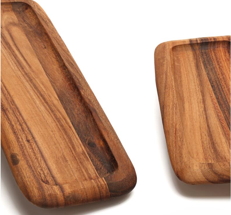 Small handcrafted log wooden tray dinner plate from WoodyKitchenware, featuring natural wood grain and rustic log design.