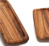 Small handcrafted log wooden tray dinner plate from WoodyKitchenware, featuring natural wood grain and rustic log design.
