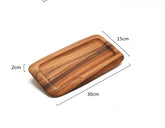 Small handcrafted log wooden tray dinner plate from WoodyKitchenware by WoodyKitchenware, with natural wood grain and rustic design.