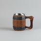 Wooden barrel-shaped mug by WoodyKitchenware, sculpted artisan design, crafted from solid wood for Cellar Master&