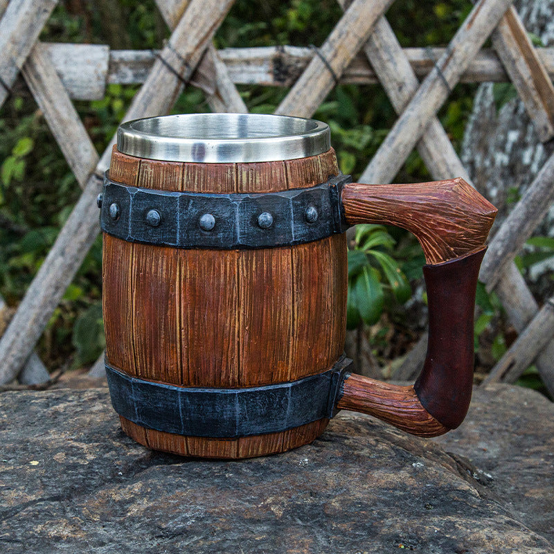 Wooden barrel-shaped mug by WoodyKitchenware, Sculpted Artisan Cellar Master&