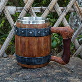 Wooden barrel-shaped mug by WoodyKitchenware, Sculpted Artisan Cellar Master&