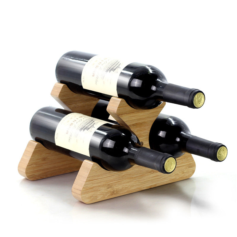 Bamboo wood wine rack and holder by WoodyKitchenware, showcasing a sleek, natural wooden wine storage display for bottles.
