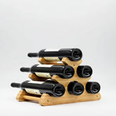 Bamboo wood wine rack and holder by WoodyKitchenware, showcasing a sturdy, natural display for wine bottles.