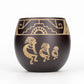 Carved wooden Madai Wilderness Mug by WoodyKitchenware, solid timber cup with intricate carvings, ideal for yerba mate or beverages.