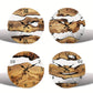 Nordic wood texture glass wall clock with minimalist design and silent movement by WoodyKitchenware, suitable for modern home decor.