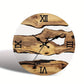 Glass wall clock with wood texture and Nordic timber illusion design by WoodyKitchenware, featuring a sleek, silent clock mechanism.