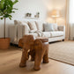Solid wood elephant side table by WoodyKitchenware, The Totem Stage, featuring detailed carved elephant design in natural wood finish.