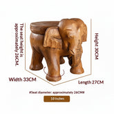 Solid wood elephant side table by WoodyKitchenware, featuring natural wood grain and a detailed elephant design for stylish home decor.
