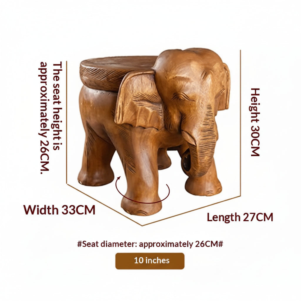 Solid wood elephant side table by WoodyKitchenware, featuring natural wood grain and a detailed elephant design for stylish home decor.