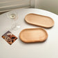 Round wooden trays from WoodyKitchenware INS Wind Wooden Pallets collection, showcasing minimalist design and natural wood finish.