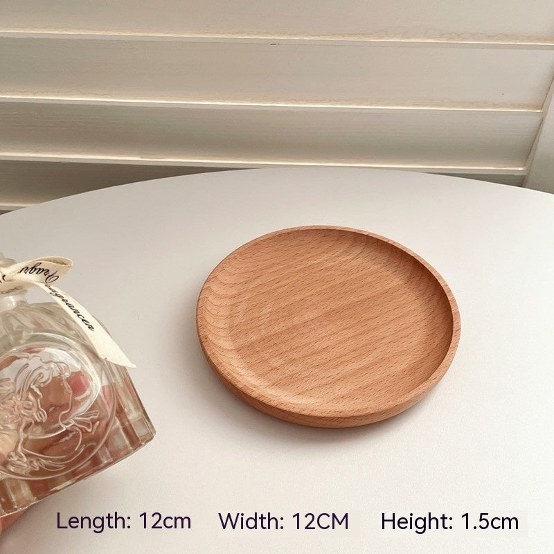 Round wooden trays from WoodyKitchenware INS Wind Wooden Pallets collection, minimalist design, natural wood finish, ideal for serving.