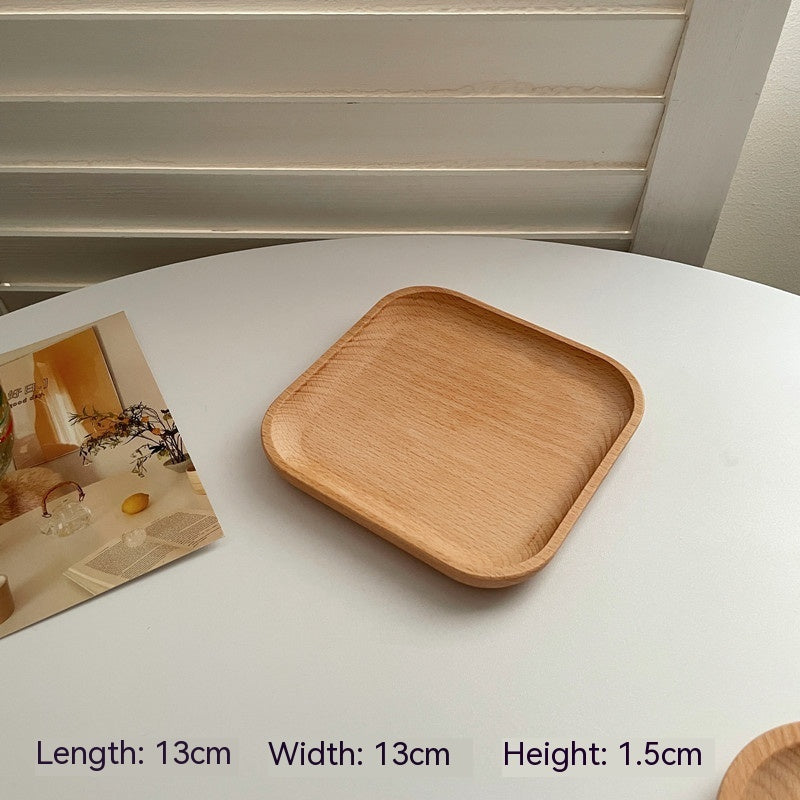 Round wooden trays from WoodyKitchenware INS Wind Wooden Pallets collection, showcasing minimalist design and natural wood finish.