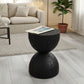 Black solid mango wood side end table by WoodyKitchenware, showcasing smooth finish and modern design for living room decor.