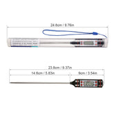 Digital meat thermometer by WoodyKitchenware with a clear display, used for precise temperature measurement of meats.