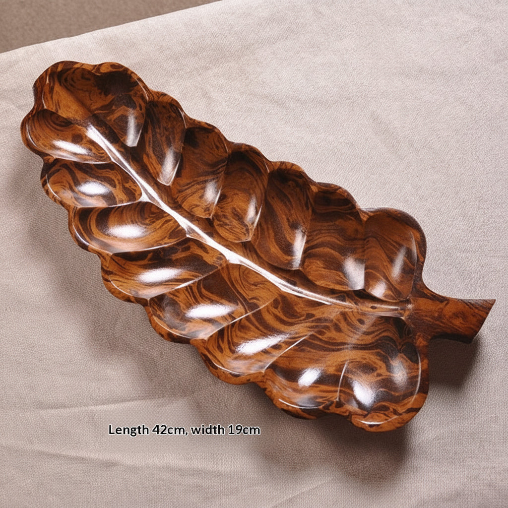 Solid wood handmade dried fruit tray by Woody's Ritual, featuring a natural finish and crafted for serving dried fruits.
