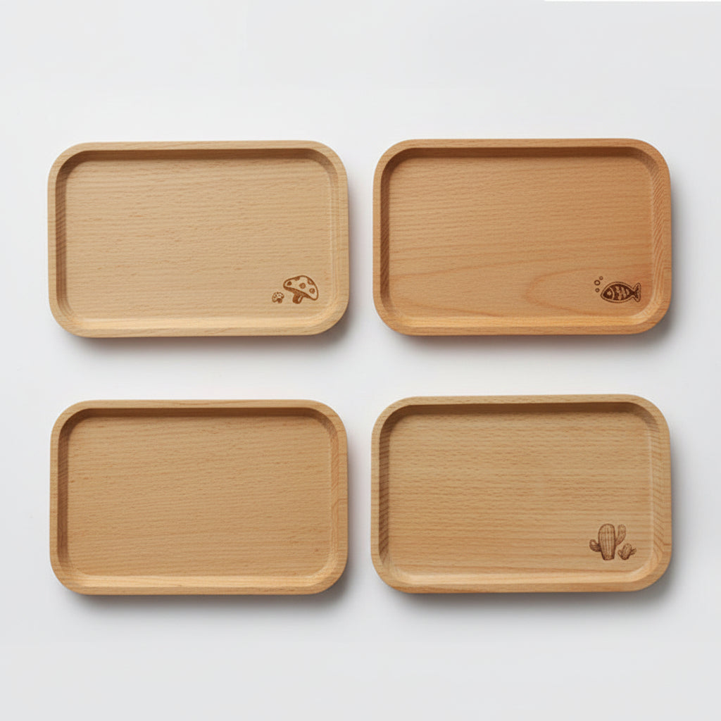 Handcrafted long fish-shaped wooden dish tray by WoodyKitchenware, perfect for coastal-inspired table settings.