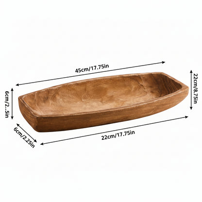 Solid wood boat-shaped tray by Woody&