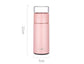 Pink WoodyKitchenware thermos water bottle with tea separation mug, 360ml stainless steel travel mug with tea infuser.