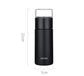 Pink WoodyKitchenware stainless steel 360ml thermos water bottle with tea infuser, ideal for travel and tea separation.