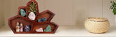 Gothic crystal wooden tray by WoodyKitchenware for displaying aromatherapy and essential oils, made of wood with intricate design.