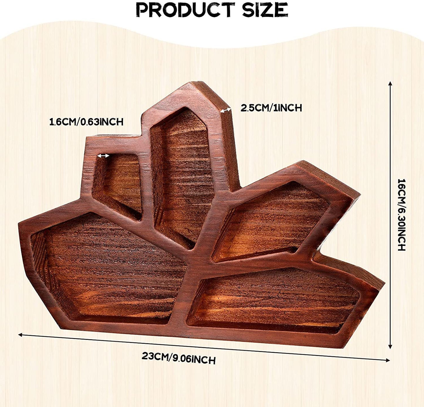 Gothic crystal wooden tray for aromatherapy and essential oils, handmade by WoodyKitchenware, with intricate design and natural wood finish.