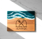 Personalized Acacia Mangium wooden board by WoodyKitchenware, ideal for wedding or housewarming gifts, showcasing smooth polished surface