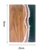 Personalized acacia mangium wooden board by WoodyKitchenware, perfect for weddings and housewarming gifts, showing engraved design.